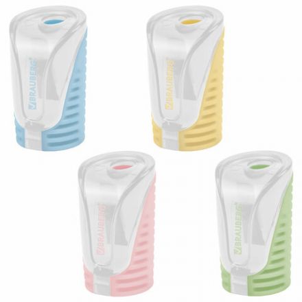 Точилка с контейнером BRAUBERG "CELL PASTEL", пастельные цвета ассорти, 272503 Точилка с контейнером BRAUBERG "CELL PASTEL", пастельные цвета ассорти, 272503