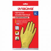 Перчатки МНОГОРАЗОВЫЕ латексные LAIMA "ПРЕМИУМ", х/б напыление, СВЕРХПЛОТНЫЕ, размер 9-10, XL (очень большой), желтые, вес 70 г, 600781 Перчатки МНОГОРАЗОВЫЕ латексные LAIMA "ПРЕМИУМ", х/б напыление, СВЕРХПЛОТНЫЕ, размер 9-10, XL (очень большой), желтые, вес 70 г, 600781