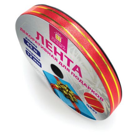 Лента упаковочная декоративная для подарков, золотые полосы, 12 мм х 45 м, красная, ЗОЛОТАЯ СКАЗКА, 591823 Лента упаковочная декоративная для подарков, золотые полосы, 12 мм х 45 м, красная, ЗОЛОТАЯ СКАЗКА, 591823