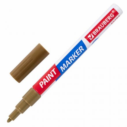 Маркер-краска лаковый EXTRA (paint marker) 2 мм, ЗОЛОТОЙ, УСИЛЕННАЯ НИТРО-ОСНОВА, BRAUBERG, 151972 Маркер-краска лаковый EXTRA (paint marker) 2 мм, ЗОЛОТОЙ, УСИЛЕННАЯ НИТРО-ОСНОВА, BRAUBERG, 151972