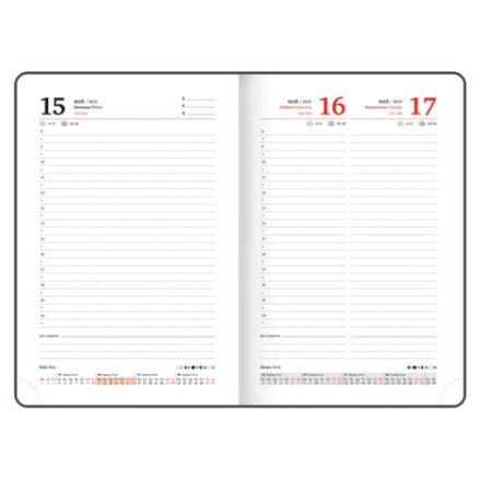 Ежедневник датированный 2026 А5 138x213 мм, BRAUBERG "Wood", под кожу, держатель для ручки, бордо, 117107