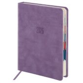 Ежедневник датированный 2026 B6 125х173 мм, GALANT "Vivid", под кожу, сиреневый, 117412