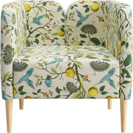 Кресло SAL_0MX_КОРСИ ткань Велюр Флористика лимон