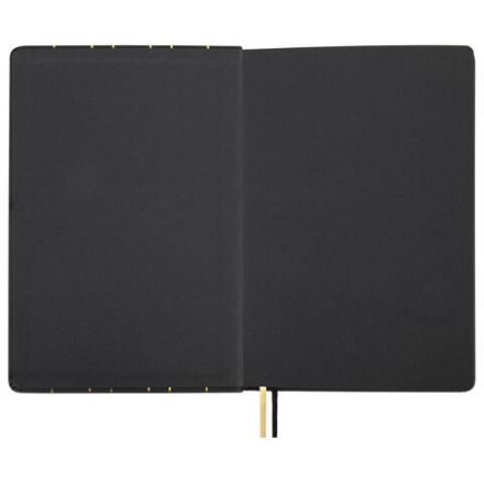 Блокнот А5 (135х205 мм), BRAUBERG "TOUCH", под кожу, 80 л., линия, черный, 113409