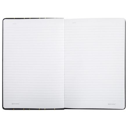 Блокнот А5 (135х205 мм), BRAUBERG "TOUCH", под кожу, 80 л., линия, черный, 113409