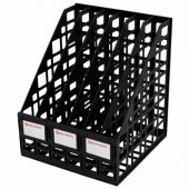 Лоток вертикальный для бумаг BRAUBERG "ULTRA", 240 мм, 6 отделений, сетчатый, сборный, черный, 238251