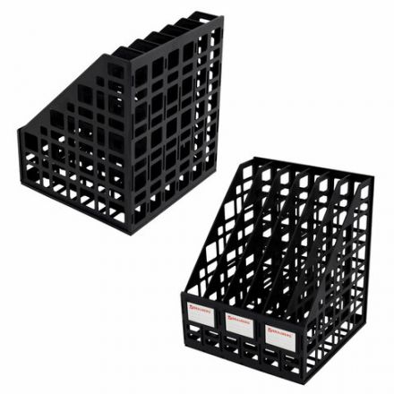 Лоток вертикальный для бумаг BRAUBERG "ULTRA", 240 мм, 6 отделений, сетчатый, сборный, черный, 238251