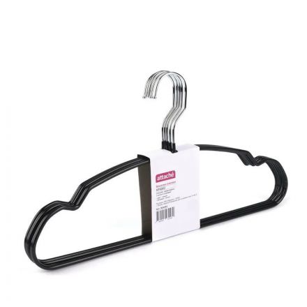 Вешалка-плечики WW_Attache MHT002/MHP049 мет,прям,пок.ПВХ,р48-50 чер УП 5шт