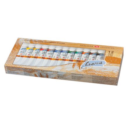 Краски масляные художественные "Ладога", НАБОР 12 цветов по 18 мл, в тубах, Невская Палитра, 1241004