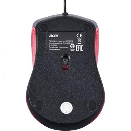 Мышь компьютерная Acer OMW012, черный/красный