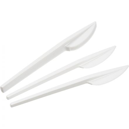 Нож одноразовый 165мм, белый, КОМУС ПС 100шт/уп