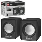 Колонки компьютерные DEFENDER SPK 22, 2.0, 2х2, 5Вт, пластик, черный, 65503