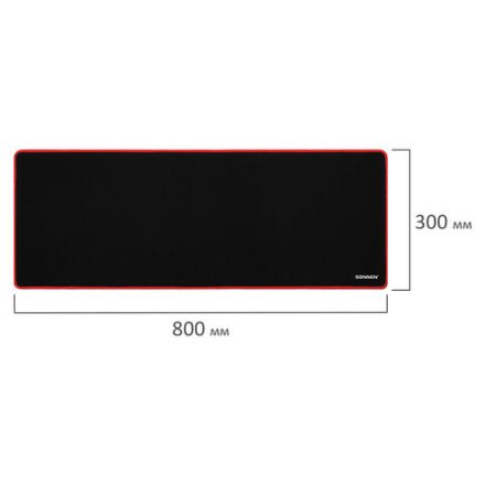 Коврик компьютерный для мыши и клавиатуры большой SONNEN "BLACK TITAN XL", 800x300x3 мм, черный, 513615