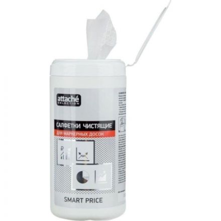 Салфетки для чистки белых маркерных досок Attache Selection White Board Clean (100 штук, вискоза) Салфетки для чистки белых маркерных досок Attache Selection White Board Clean (100 штук, вискоза)