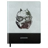 Дневник 1-11 кл. 48л. (твердый) BG "Stay wild", иск.кожа, комбинирование материалов, тиснение фольгой, ляссе Дневник 1-11 кл. 48л. (твердый) BG "Stay wild", иск.кожа, комбинирование материалов, тиснение фольгой, ляссе