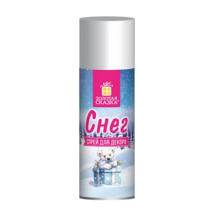 Снег для декорирования в спрее БЕЛЫЙ СНЕГ, 250 мл, 85 г, ЗОЛОТАЯ СКАЗКА, 592282