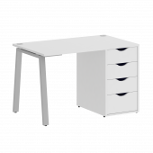 Home Office Стол письменный VR.SP-3-118.4.A Белый/Серый металл 1180*720*750