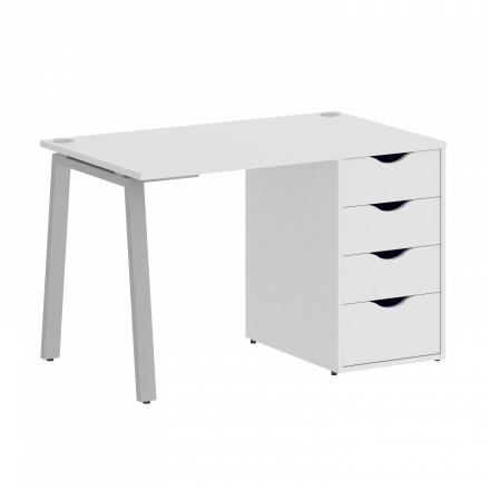 Home Office Стол письменный VR.SP-3-118.4.A Белый/Серый металл 1180*720*750