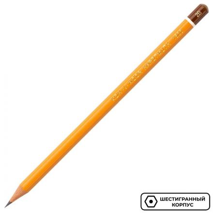 Карандаш чернографитный Koh-I-Noor 1500 2B заточенный