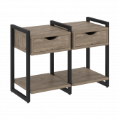 Loft Тумба на регулируемых опорах наборная. Вариант №1 VR.L-TN-1.O Тиквуд тёмный/Чёрный металл 970*460*719