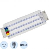 Насадка МОП плоский 34х10см микроф+мягк абраз кнопки бел с син полос MF2185