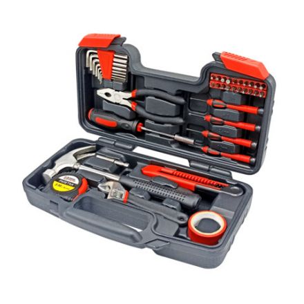 Набор инструментов столярно-слесарный, 40 предметов, пластиковый кейс, ГРАНДМАСТЕР, 671332