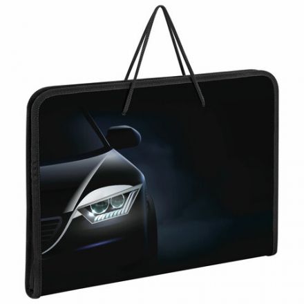 Папка для труда на молнии с ручками ПИФАГОР А4, 1 отделение, пластик, органайзер, "Car flash", 272231