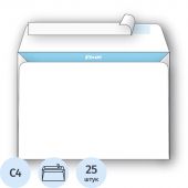 Конверт BusinessPost C4 100 г/кв.м белый стрип с внутренней запечаткой (25 штук в упаковке)