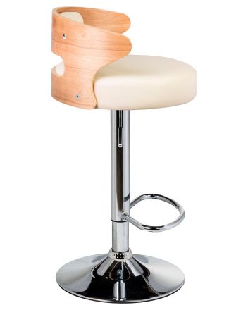 Набор 2 шт Стул барный DOBRIN FRED, натуральное дерево, кремовый Набор 2 шт Стул барный DOBRIN FRED, натуральное дерево, кремовый