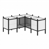 Loft Угловой внутренний стеллаж наборный VR.L-27 Белый бриллиант/Чёрный металл 1278*1278*636