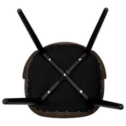 Стулья КОМПЛЕКТ 2 шт., "Luna CF-070", велюр коричневый, каркас металлический, усиленный, черный, BRABIX, 532772