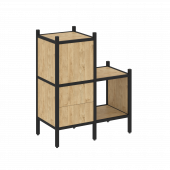 Loft Прямой стеллаж наборный VR.L-11 Тиквуд светлый/Чёрный металл 862*446*1047