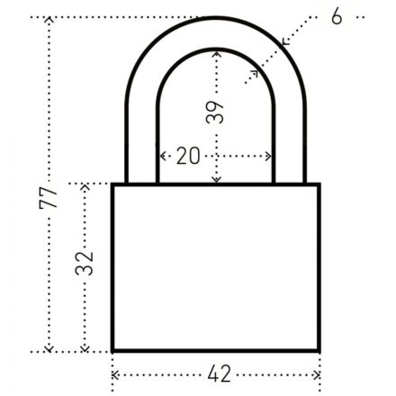 Замок навесной УЗК Аллюр ВС1Ч-364ПД (42xd=6x39) чугун красный(дл.дужка/5кл)