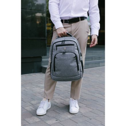 Рюкзак HEIKKI SECURE (ХЕЙКИ) универсальный, отделение для ноутбука, серый, 46x31x19 см, 273895