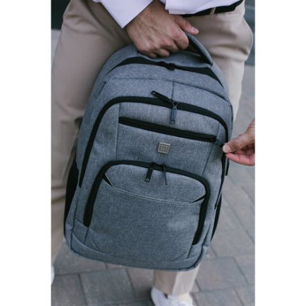 Рюкзак HEIKKI SECURE (ХЕЙКИ) универсальный, отделение для ноутбука, серый, 46x31x19 см, 273895