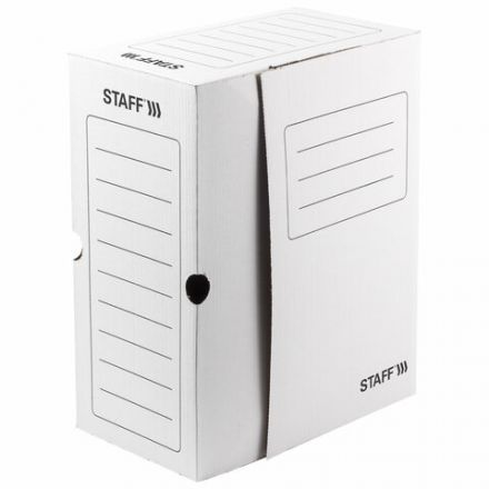 Короб архивный с клапаном А4 (260х325 мм), 150 мм, до 1400 листов, микрогофрокартон, БЕЛЫЙ, STAFF, 128866 Короб архивный с клапаном А4 (260х325 мм), 150 мм, до 1400 листов, микрогофрокартон, БЕЛЫЙ, STAFF, 128866