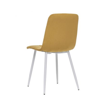 Стул Leset Скай, Белый, Ultra Mustard, Ткань Велюр Стул Leset Скай, Белый, Ultra Mustard, Ткань Велюр