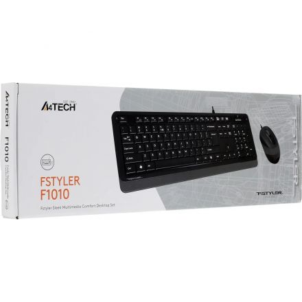 Набор клавиатура+мышь A4Tech Fstyler F1010 GREY,черный/серый,USB Multimedia