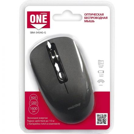 Мышь компьютерная Smartbuy ONE 345AG серая (SBM-345AG-G)