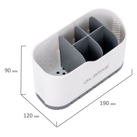 Стакан-органайзер для зубных щеток и пасты, БЕЛЫЙ, 9х19х12 см, LAIMA HOME, 700047 Стакан-органайзер для зубных щеток и пасты, БЕЛЫЙ, 9х19х12 см, LAIMA HOME, 700047