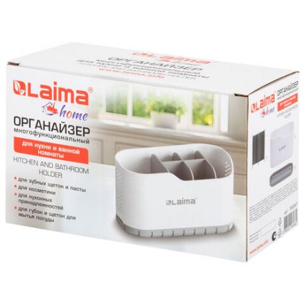 Стакан-органайзер для зубных щеток и пасты, БЕЛЫЙ, 9х19х12 см, LAIMA HOME, 700047 Стакан-органайзер для зубных щеток и пасты, БЕЛЫЙ, 9х19х12 см, LAIMA HOME, 700047