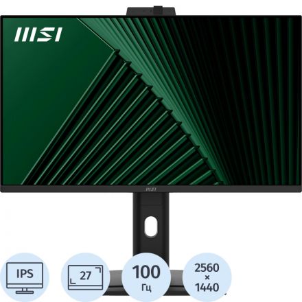 Монитор MSI 27 PRO MP275QPDG Black,IPS,2560x1440,100Hz,HDMI,DP,USB-C,Webcam Монитор MSI 27 PRO MP275QPDG Black,IPS,2560x1440,100Hz,HDMI,DP,USB-C,Webcam