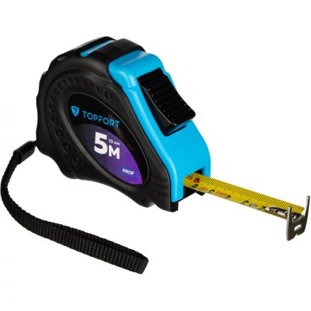 Рулетка 5мх19 мм с автостопом  TOPFORT Prof