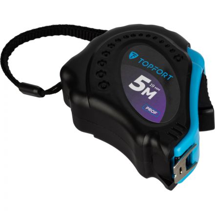 Рулетка 5мх19 мм с автостопом  TOPFORT Prof