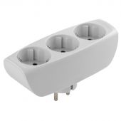 Тройник ЭРА, 3 роз/16А/3500Вт, с заземл, со шторками, белый, SP-3e-W