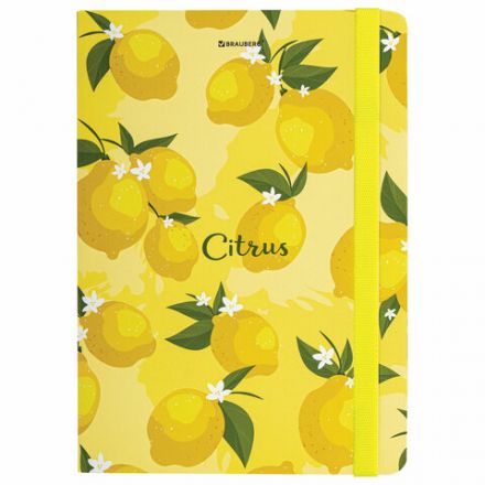 Блокнот с резинкой без линовки 96 л., А5 (145х203 мм), твердая обложка, BRAUBERG, "Lemons", 113727 Блокнот с резинкой без линовки 96 л., А5 (145х203 мм), твердая обложка, BRAUBERG, "Lemons", 113727