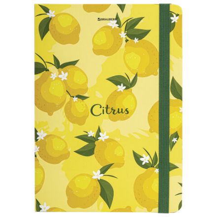Блокнот с резинкой без линовки 96 л., А5 (145х203 мм), твердая обложка, BRAUBERG, "Lemons", 113727 Блокнот с резинкой без линовки 96 л., А5 (145х203 мм), твердая обложка, BRAUBERG, "Lemons", 113727