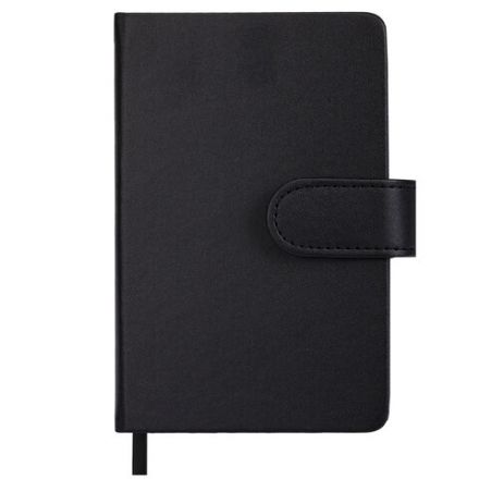 Скетчбук, белая бумага 140 г/м2 90х140 мм, 80 л., КОЖЗАМ, застежка, BRAUBERG ART CLASSIC, черный, 116459