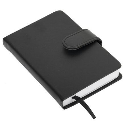 Скетчбук, белая бумага 140 г/м2 90х140 мм, 80 л., КОЖЗАМ, застежка, BRAUBERG ART CLASSIC, черный, 116459