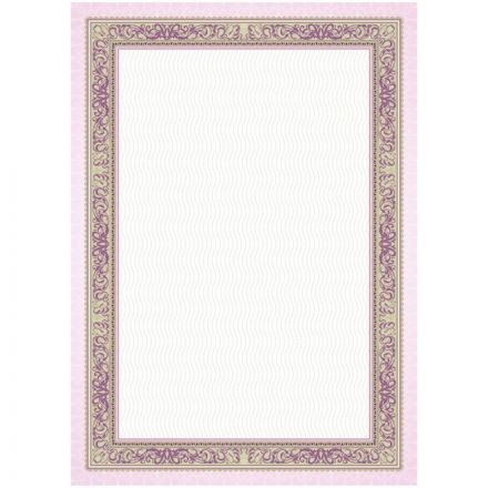 Сертификат-бумага с рамкой А4 фиолетовая, 140 г/кв.м, 20 шт/уп КЖ-1794/6уп